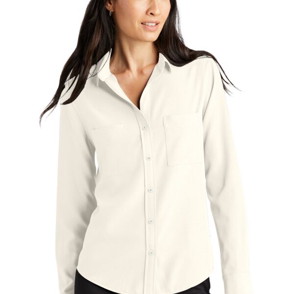 Women's Stretch Crepe Long Sleeve Camp Thumbnail
